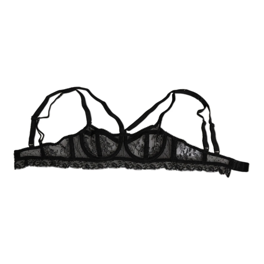 Dolce & Gabbana Damen Schwarz - Er Blumenspitze Balconcino Bh Unterwäsche - Underwear - K - M