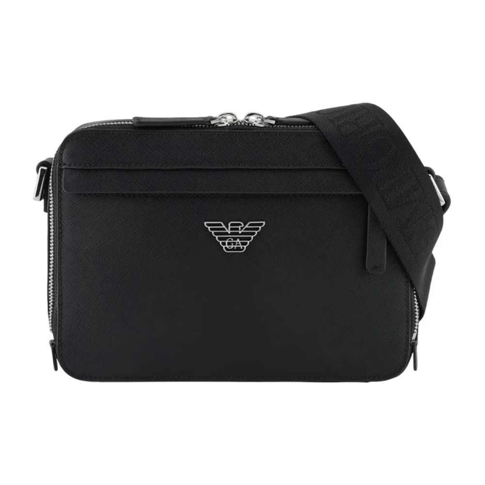 Emporio Armani Herren Schwarz - E Saffiano Adler Clutch Tasche - Bags - K - One Size