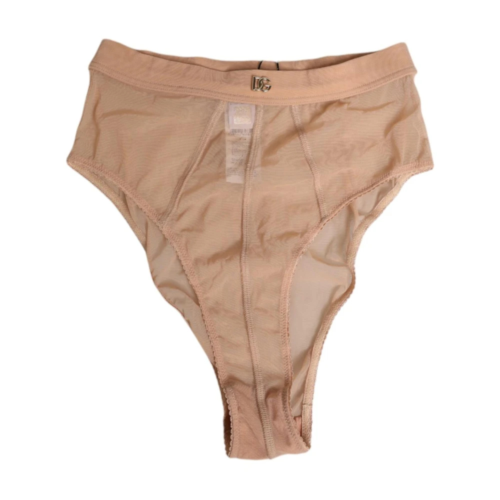Dolce & Gabbana Damen Beige - Sheer Mesh High Waist Briefs - Underwear - S