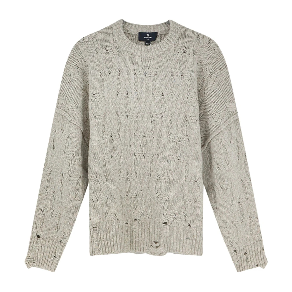 Represent Herren Grau Distress Knit Sweater - Bild 3
