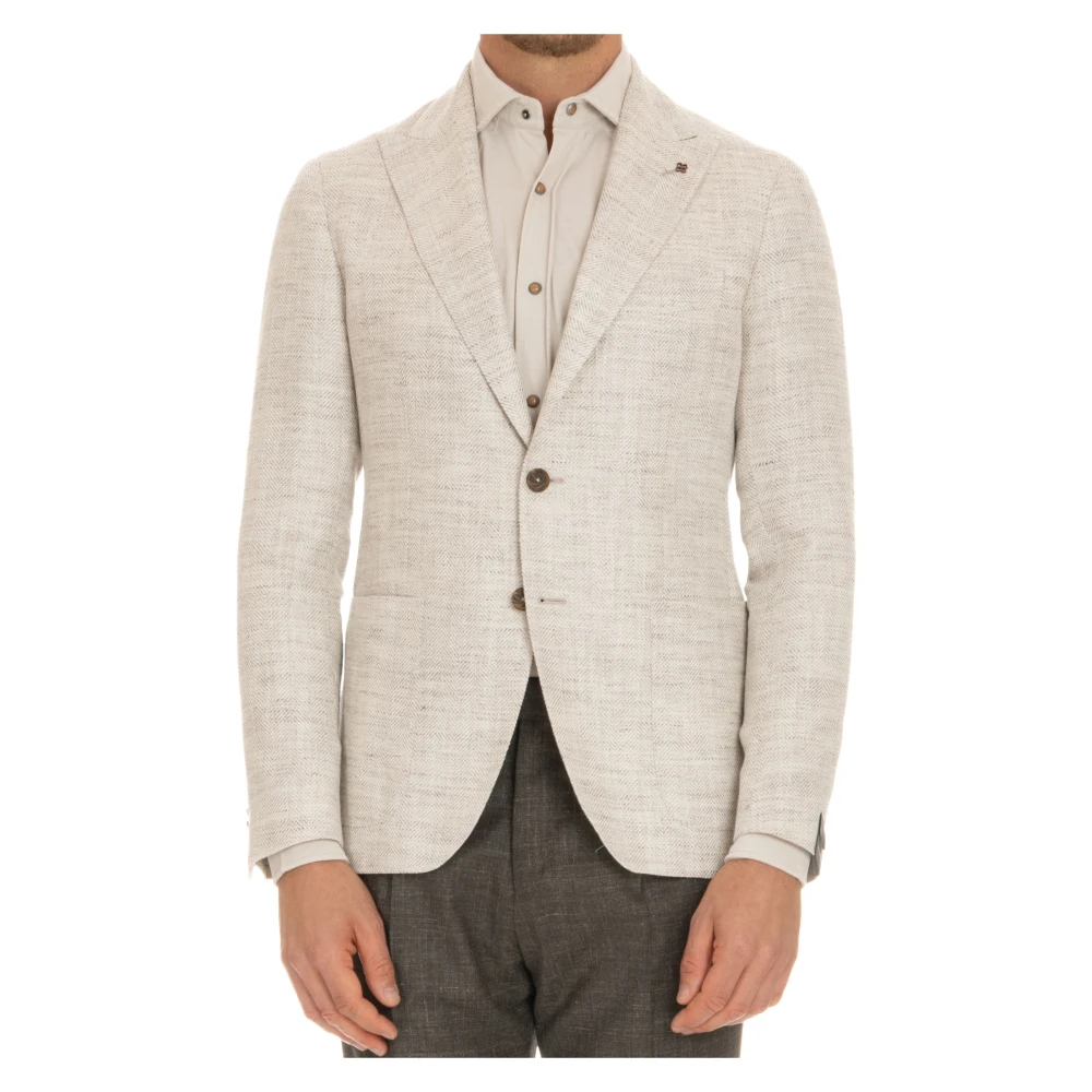 Tagliatore Herren Beige - Einreihiger Blazer Mit Steigendem Revers - Jackets - Xl