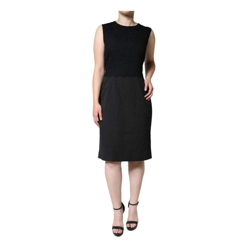 Dolce & Gabbana Damen Schwarz - Es Sheath-Kleid Mit Reißverschluss - Dresses - K - 2XL