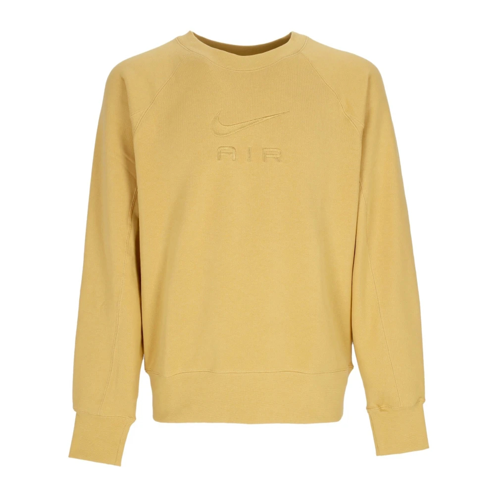 Nike Herren Gelb - Leichter Crewneck-Sweatshirt Air French Terry - Sport - L