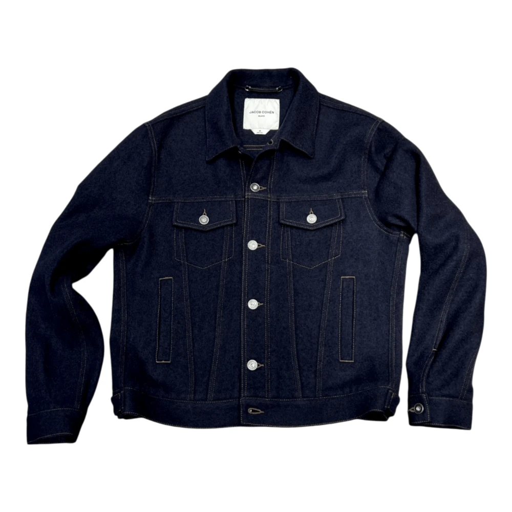 Jacob Cohën Herren Blau - Woll Trucker Jacke In Dunkelblau - Jackets - Xl
