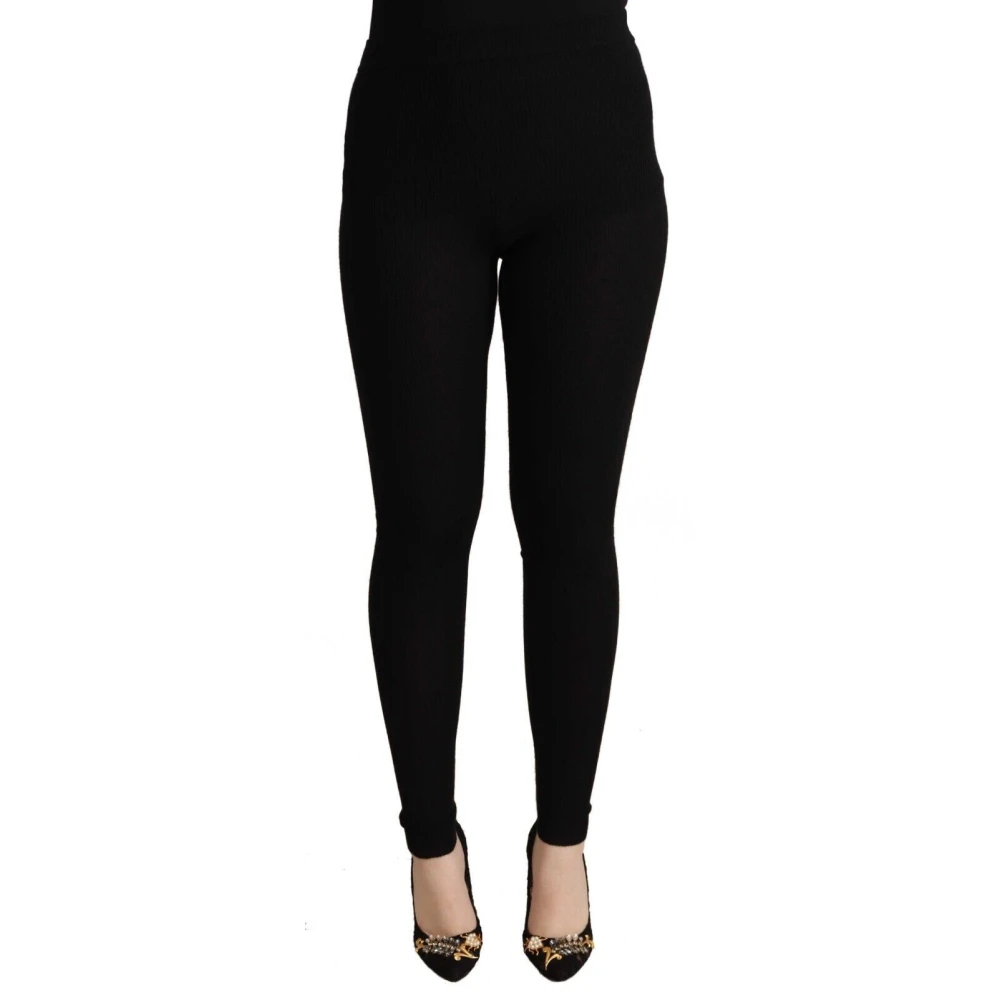 Dolce & Gabbana Damen Schwarz - Luxuriöse E Kaschmir-Strumpfhose Mit Hoher Taille - Trousers - K - 2XS