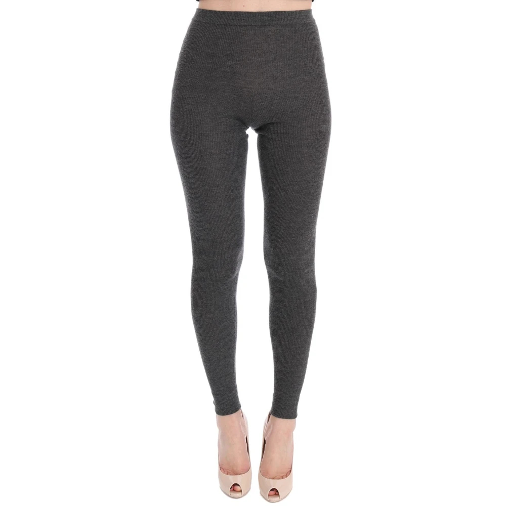 Dolce & Gabbana Damen Grau - Luxuriöse Hoch Taillierte Kaschmir-Strumpfhose - Trousers - S