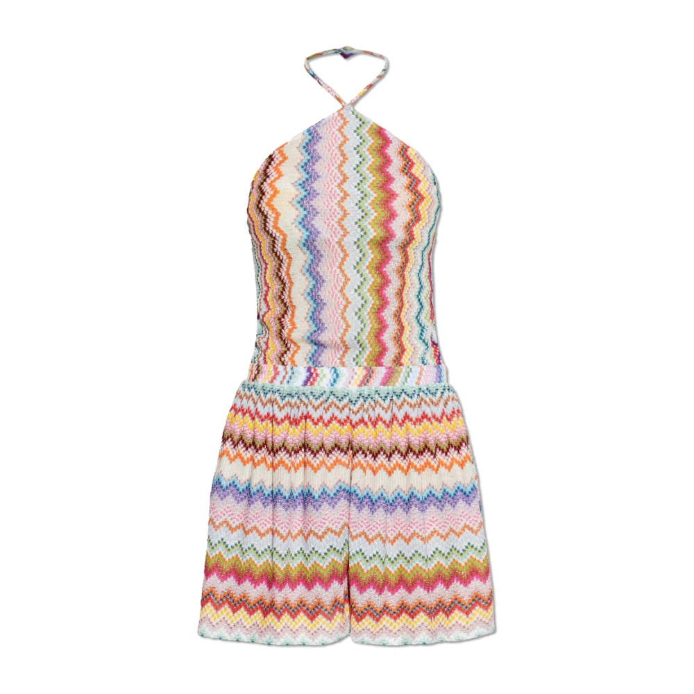 Missoni Damen Multicolor - Viskosemischung Chevron Jumpsuit Mit Bardot-Ausschnitt - Jumpsuits & Playsuits - Mehrfarbig -S