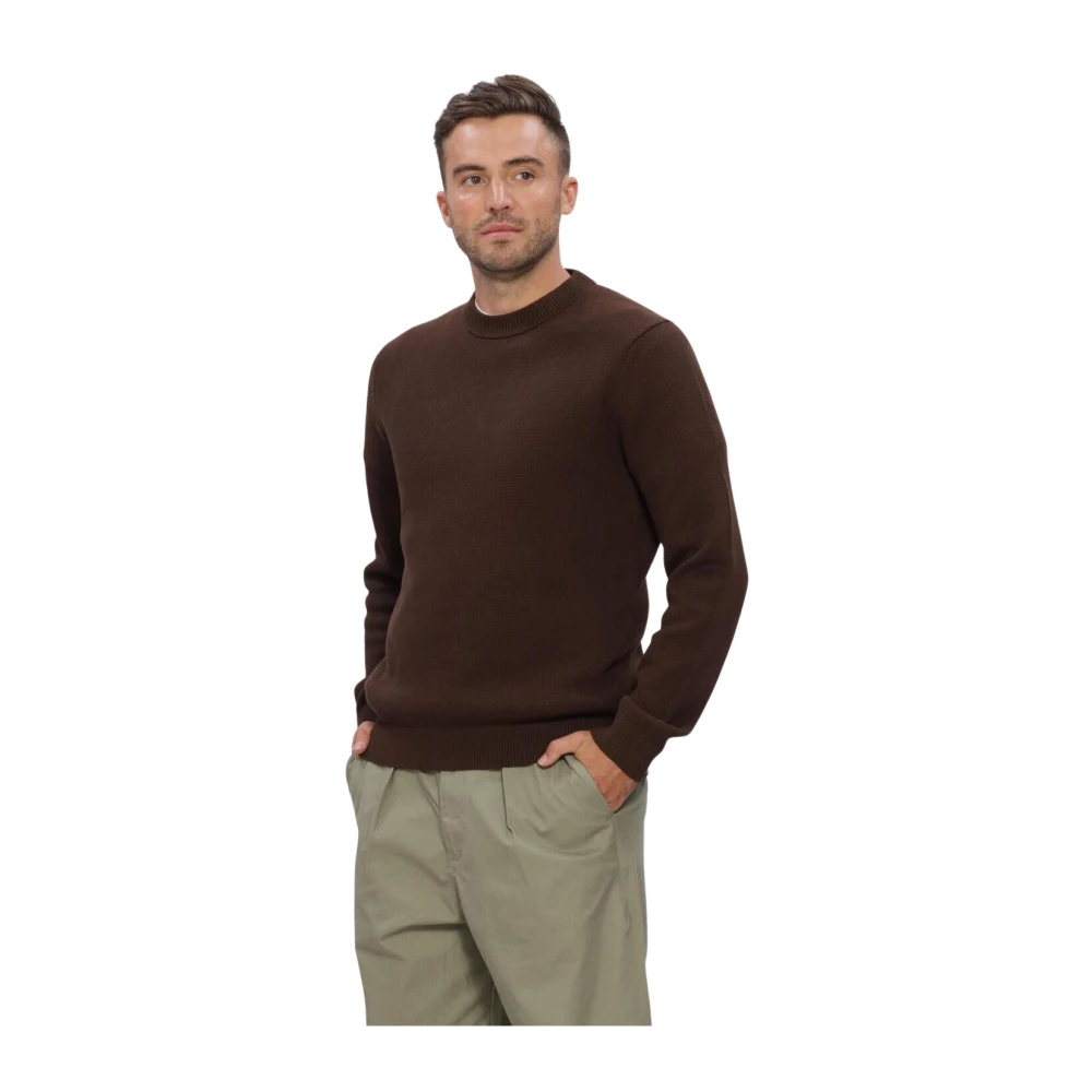 Selected Herren Braun – Strickpullover Aus 100% Baumwolle In Dunkelbraun Mit Rundhalsausschnitt - Bild 7