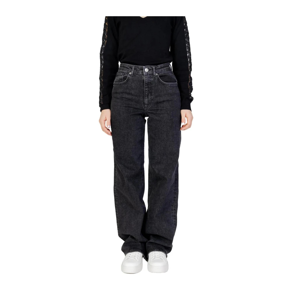 Only Damen Schwarz – Juicy – Jeans In Verwaschenem Mit Hohem Bund Und Weitem Schnitt - Bild 7
