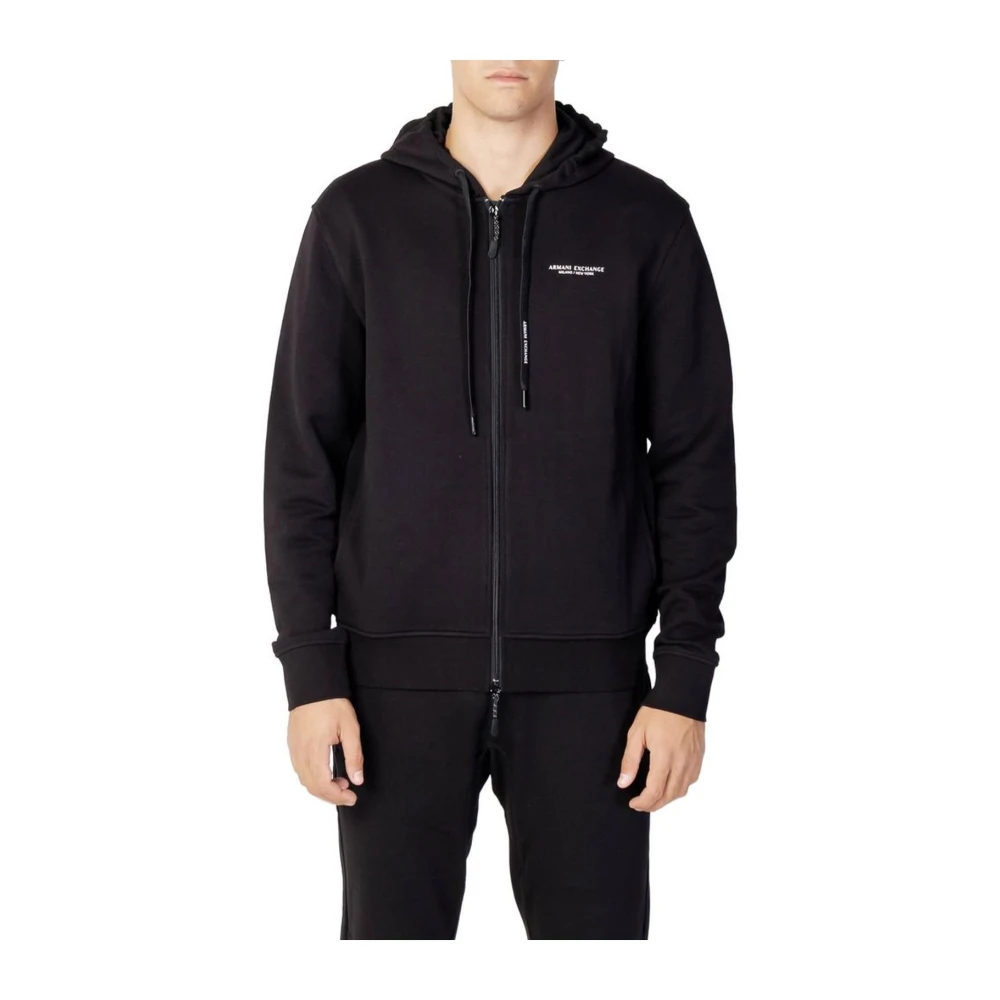 Armani Exchange Herren Schwarz - Er Baumwoll-Hoodie Mit Reißverschluss - Sweatshirts & Hoodies - K -S