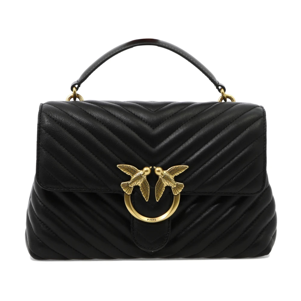 Pinko - Gesteppte Chevron Love Birds Schultertasche - Bags - Damen - Schwarzk - One Size - Bild 9