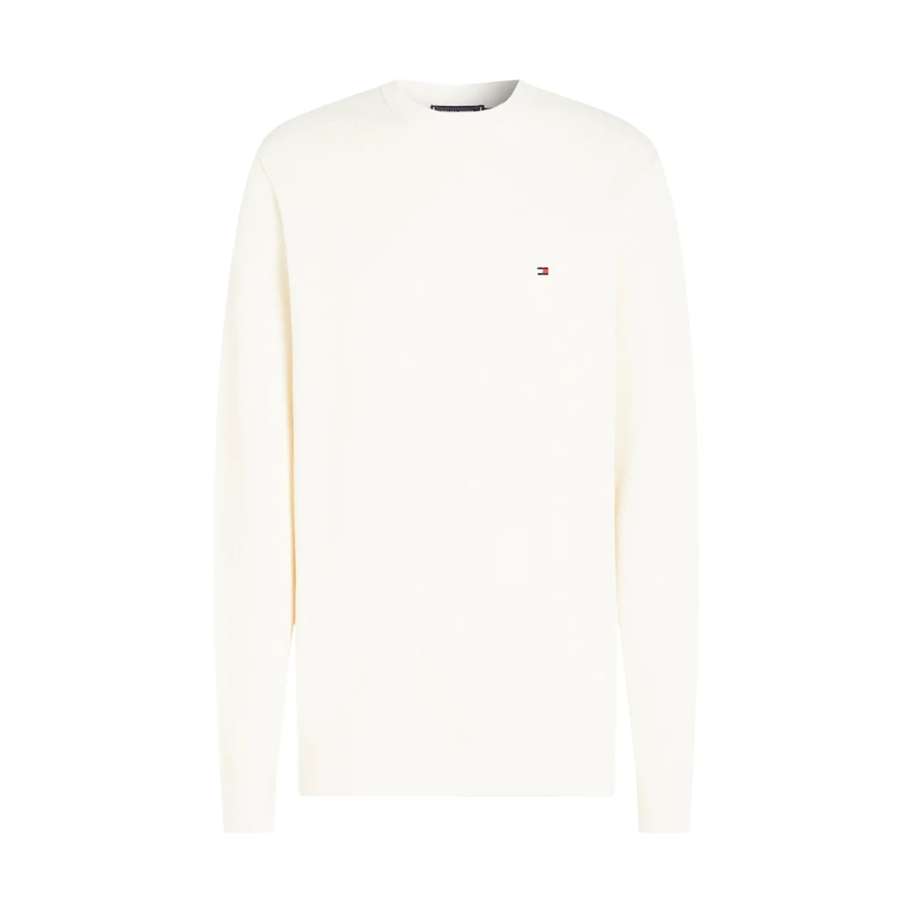 Tommy Hilfiger Herren Beige Rundhals Pullover Mit Flag Stickerei - Bild 8