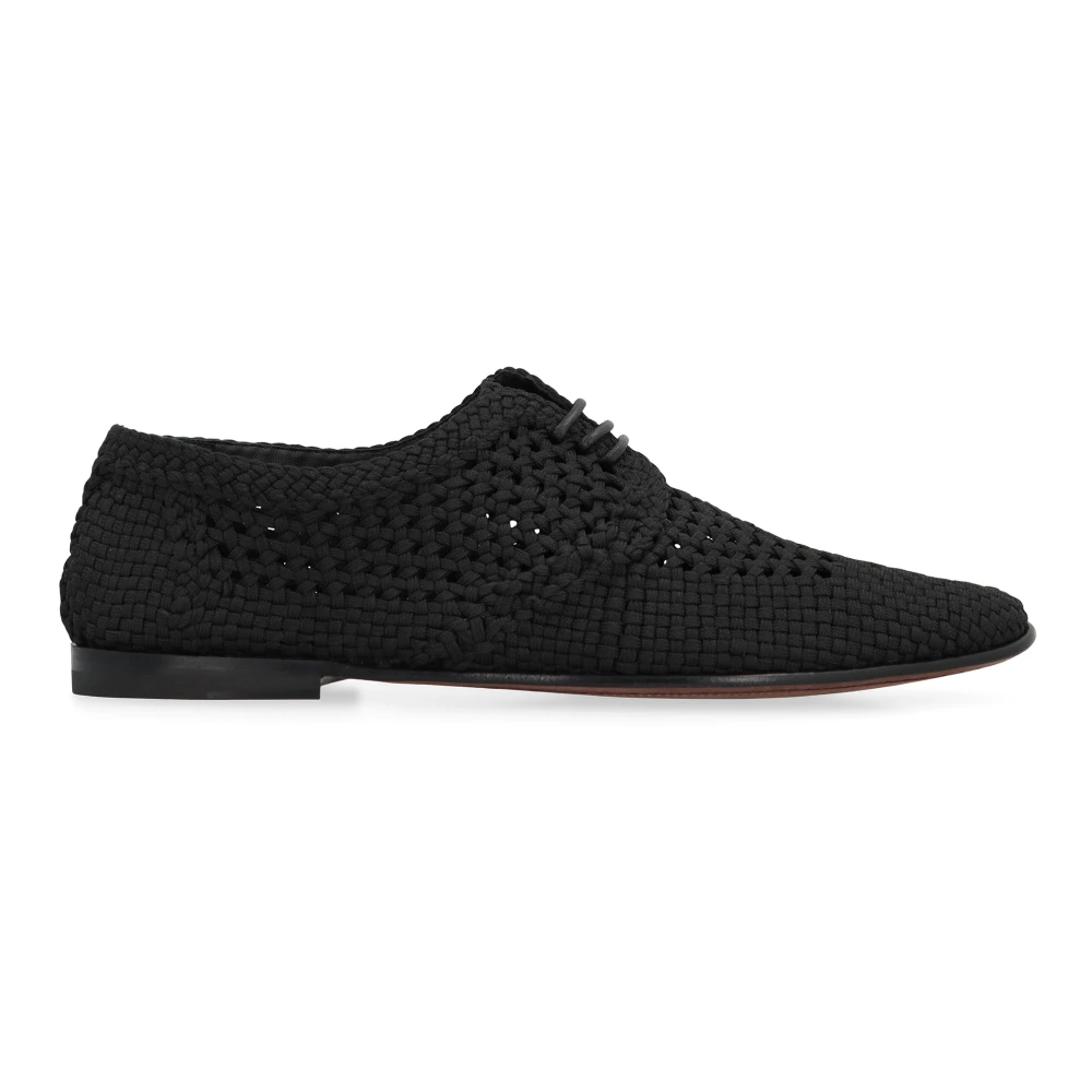 Dolce & Gabbana Herren Schwarz - Gewebte Derby Schuhe - Shoes - K - 44 Eu