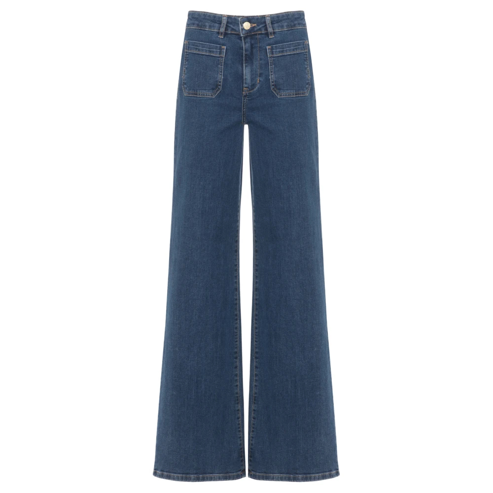 Marella Damen Blau - Emme Wide Flare Hose - Jeans - S