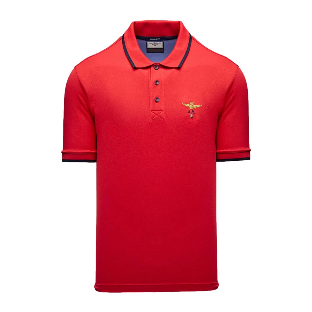Aeronautica Militare Herren Rot - Piqué Cotton Polo 261Po1308up00082 - Tops - L