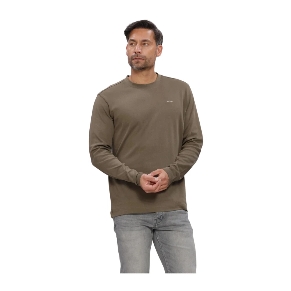 G-Star Herren Schwarz Khaki Langarmshirt "True Regular R T Ls" Aus Baumwolle Rundhals erhältlich in Größe L/M/S/XL/XXL von Baur - Bild 5