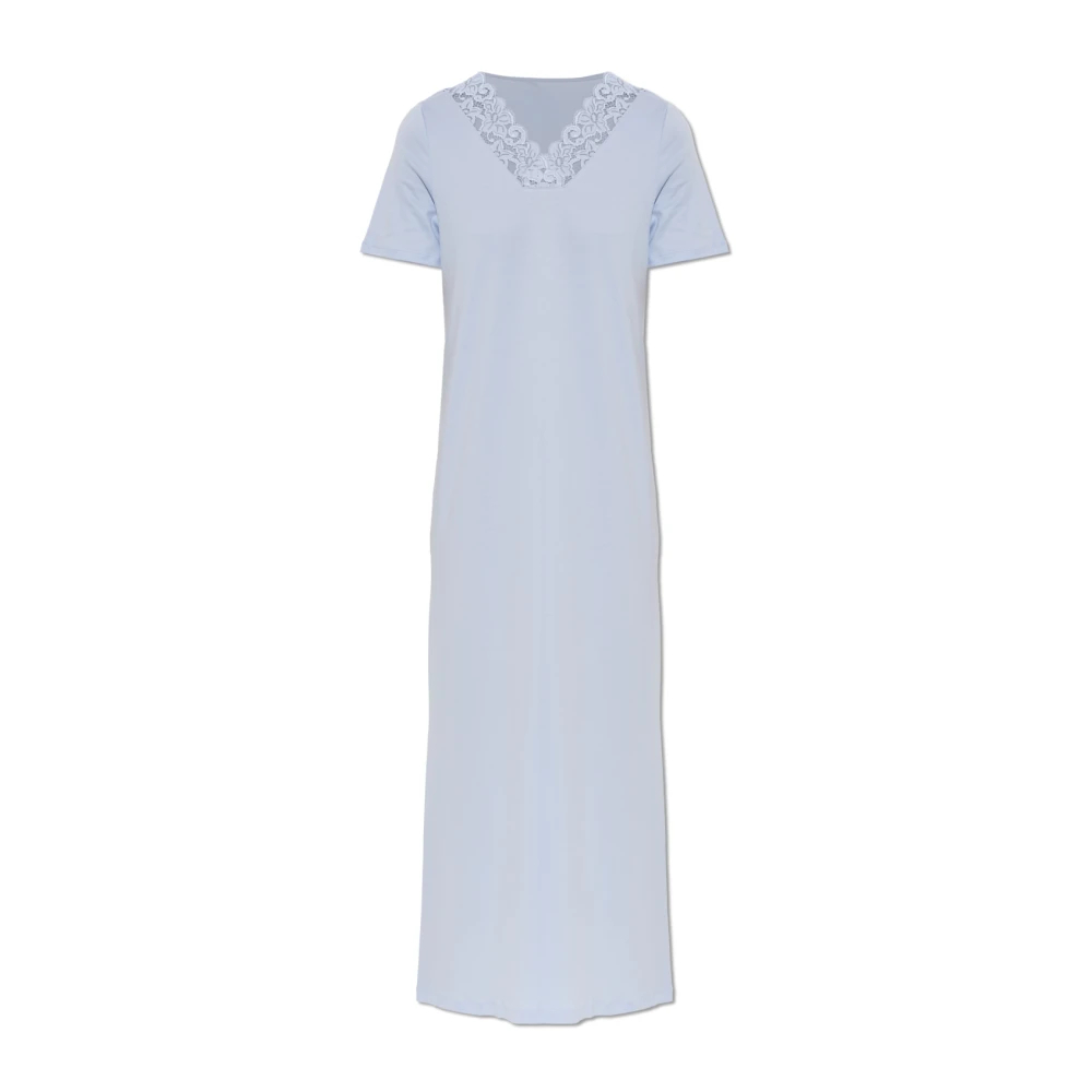 Hanro Damen Blau - Moments Nw Short Sleeve Nightgown - Nightwear & Lounge - Xl
