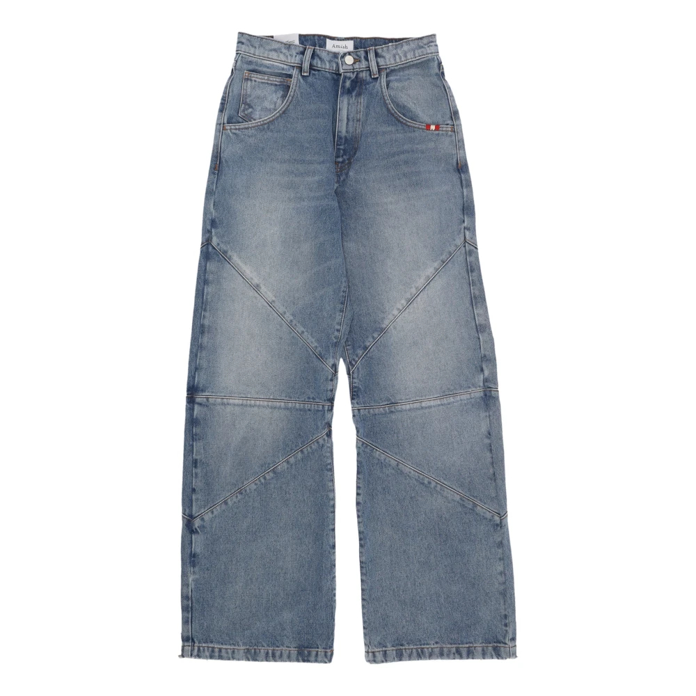 Amish Damen Blau - High Waist Wide Leg Denim Jeans - Jeans - W26