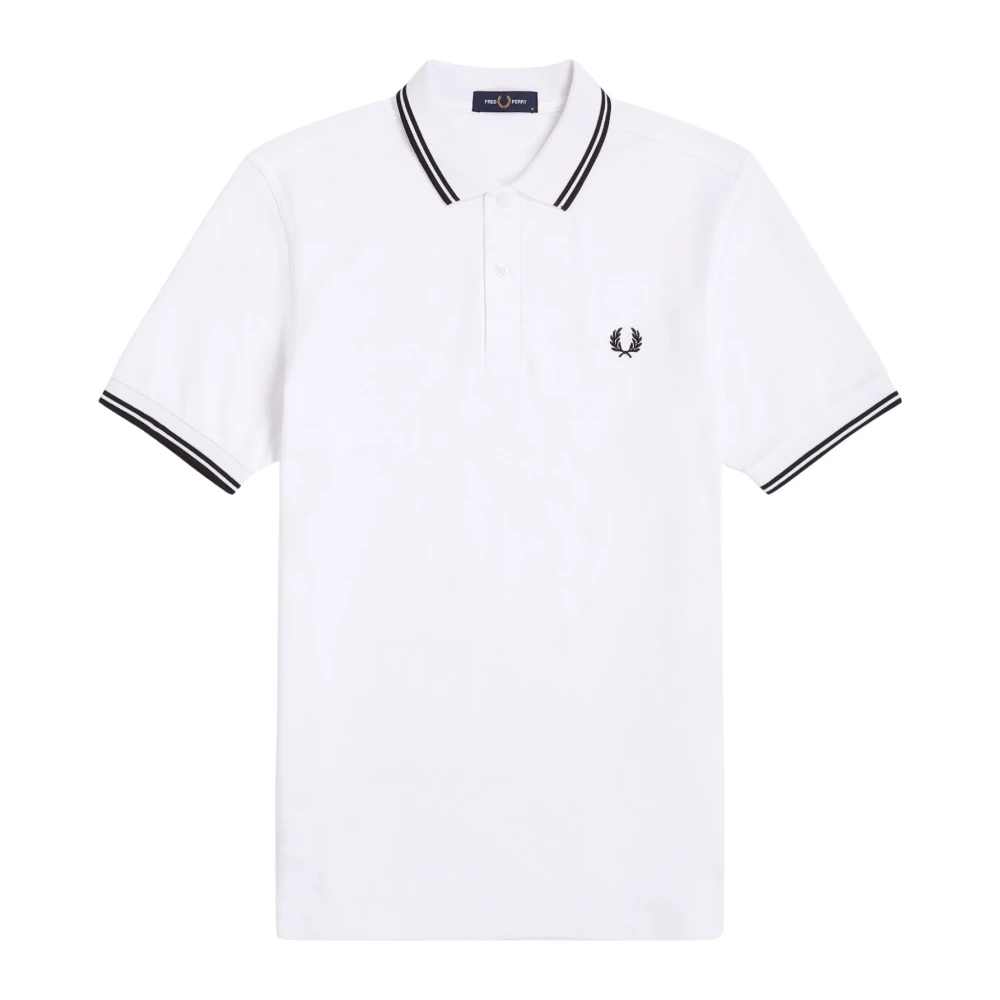 Fred Perry Weiß Polo-Shirt Twin Tipped - Bild 10