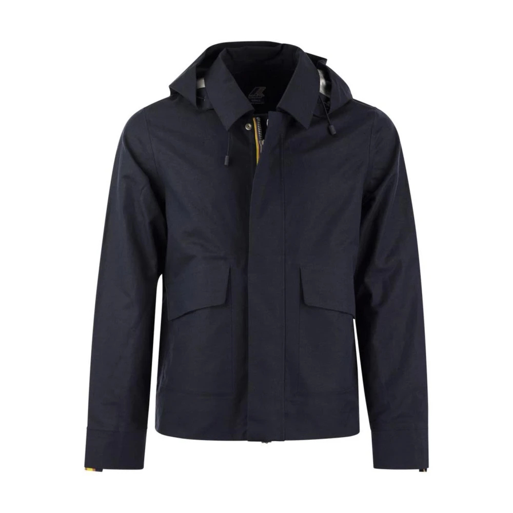 K-Way Herren Blau - Packbare- Wasserdichte Windbreaker-Jacke - Jackets - Xl