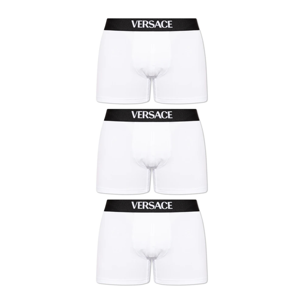Versace Herren Weiß - Cotton-Jersey Trunks 3Er-Pack - Underwear - S