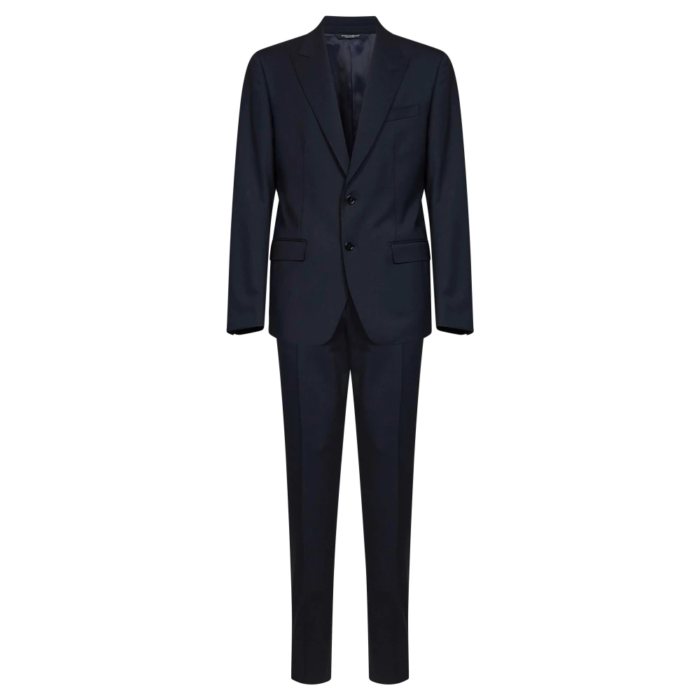 Dolce & Gabbana - Einknöpfiger Martini Light Anzug Aus Leichter Verarbeiteter Schurwolle - Suits - Herren - Blau - L