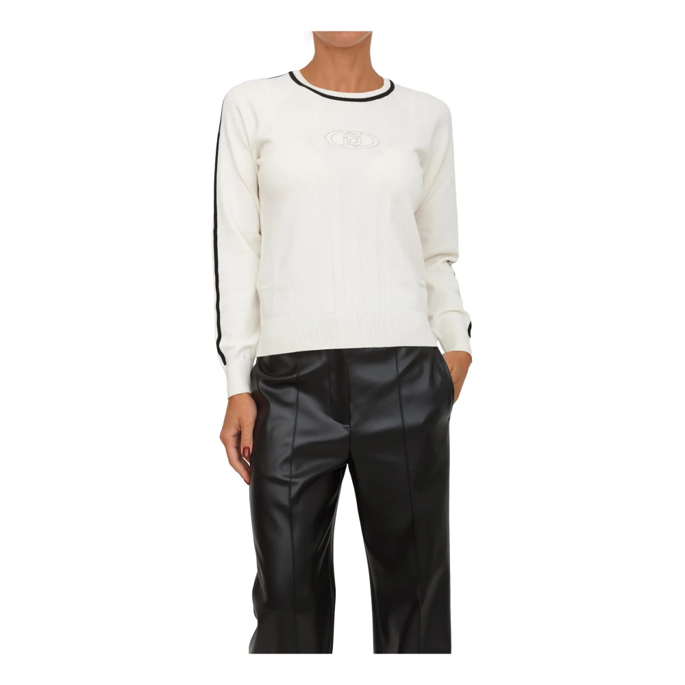 Liu Jo Damen Weiß - Maglieria Rundhals-Strickware - Knitwear - L
