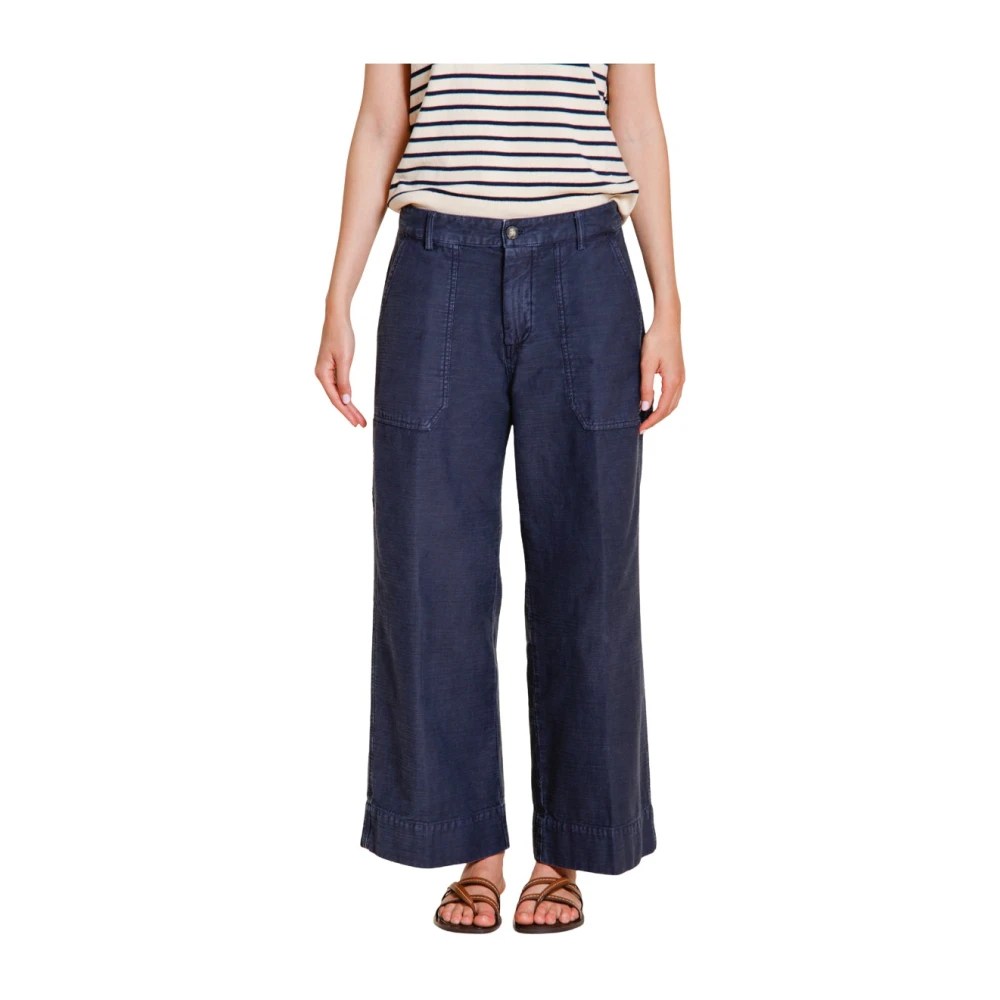 Mason's Damen Blau - Dallas Wide Cargo Pants - Trousers - M