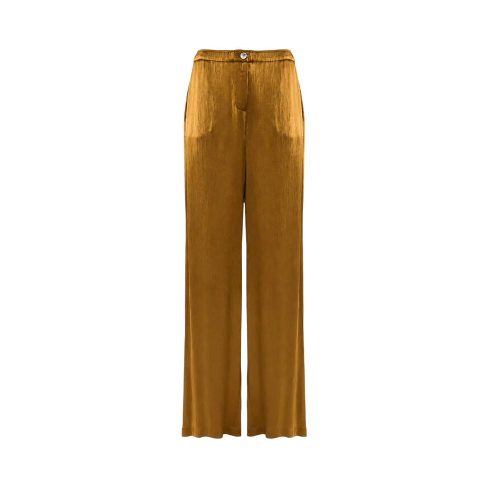 Nenette Damen Braun - Pantalone Wide Leg In Raso Crinkle - Trousers - M