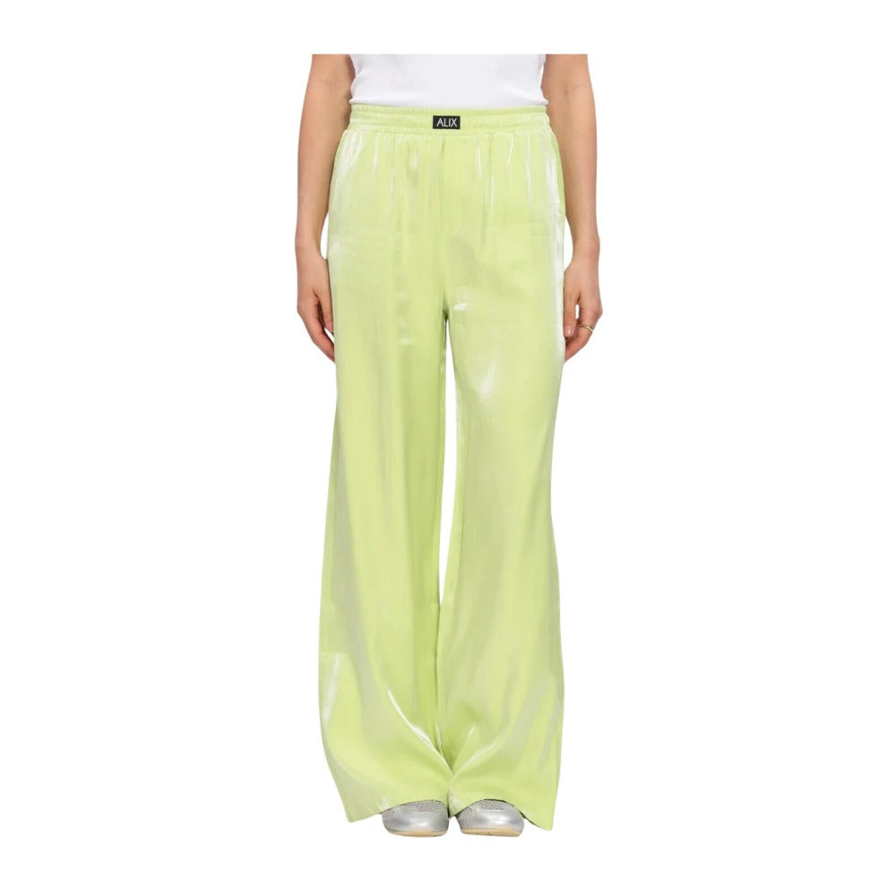 Alix The Label Damen Grün - Woven Shine Wide Leg Pants - Trousers - M