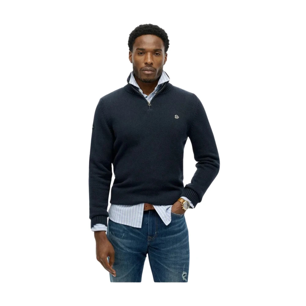 Superdry Blau Pull Aus Baumwolle Mit Stehkragen - Bild 6