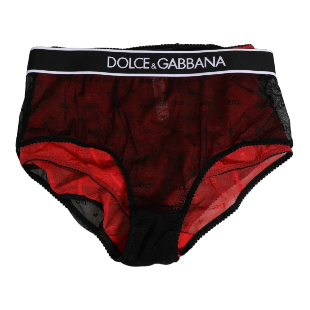 Dolce & Gabbana Damen Schwarz - Rot Hohe Taille Girdle Unterwäsche - Underwear - K -S