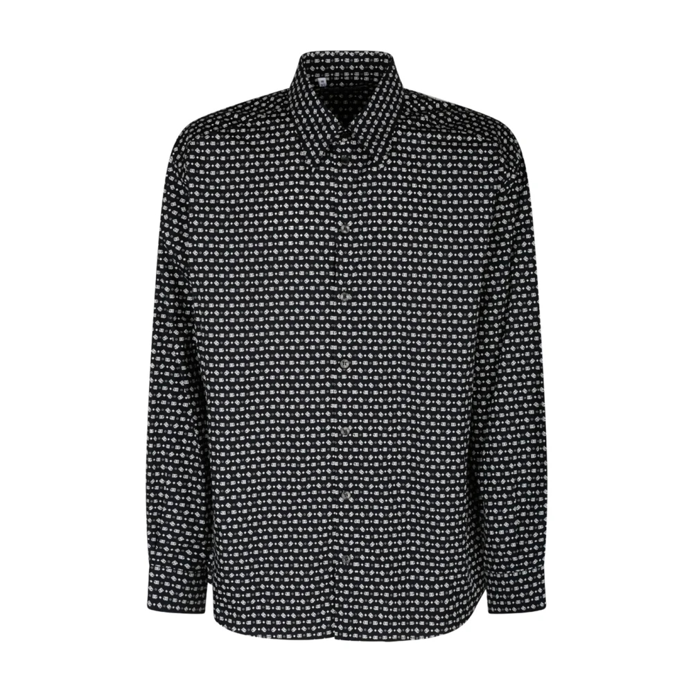 Dolce & Gabbana Herren Schwarz - Weißes Hemd Mit Geometrischem Muster Aus Baumwolle - Shirts - K - Xl