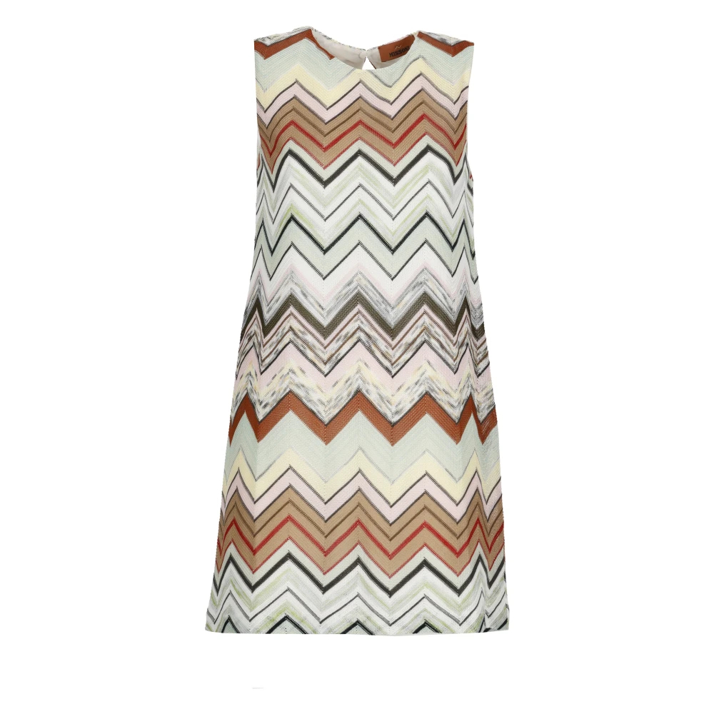 Missoni Damen Multicolor - Ärmelloses Mini-Kleid Mit Chevron-Muster Aus Viskose Und Baumwolle - Dresses - Mehrfarbig -S