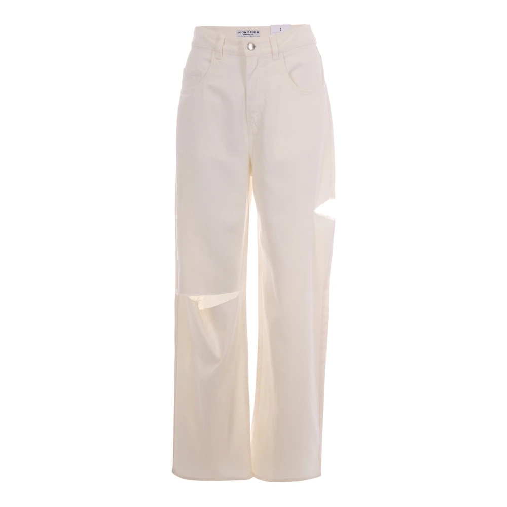 Icon Denim Damen Weiß - Poppy Wide Leg Jeans - Jeans - W24