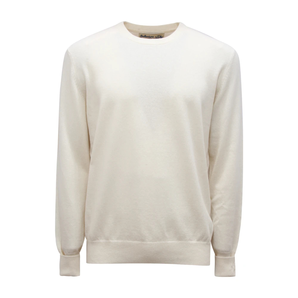 Ballantyne Herren Weiß - Kaschmir Pullover Butter Modell B2p000 - Knitwear - Xl