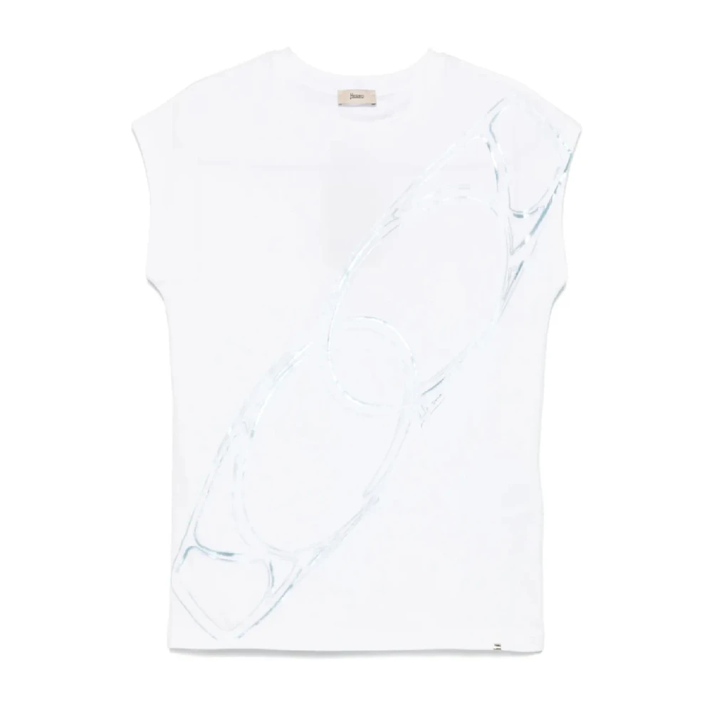 Herno Damen Weiß - Casual Baumwoll-Mischgewebe T-Shirt - Tops - S