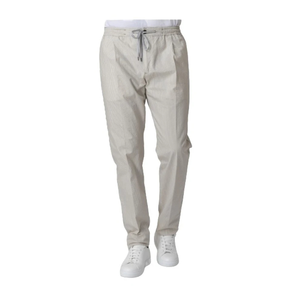 Pt Torino Herren Beige - Pantalon À Rayures Blanches Et S - Trousers - 4XS