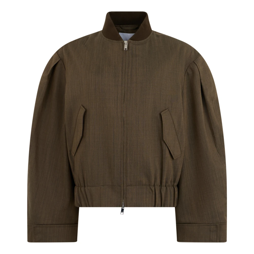 Ganni - Bomber Aus Wollmelange - Jackets - Damen - Grün - S - Bild 6
