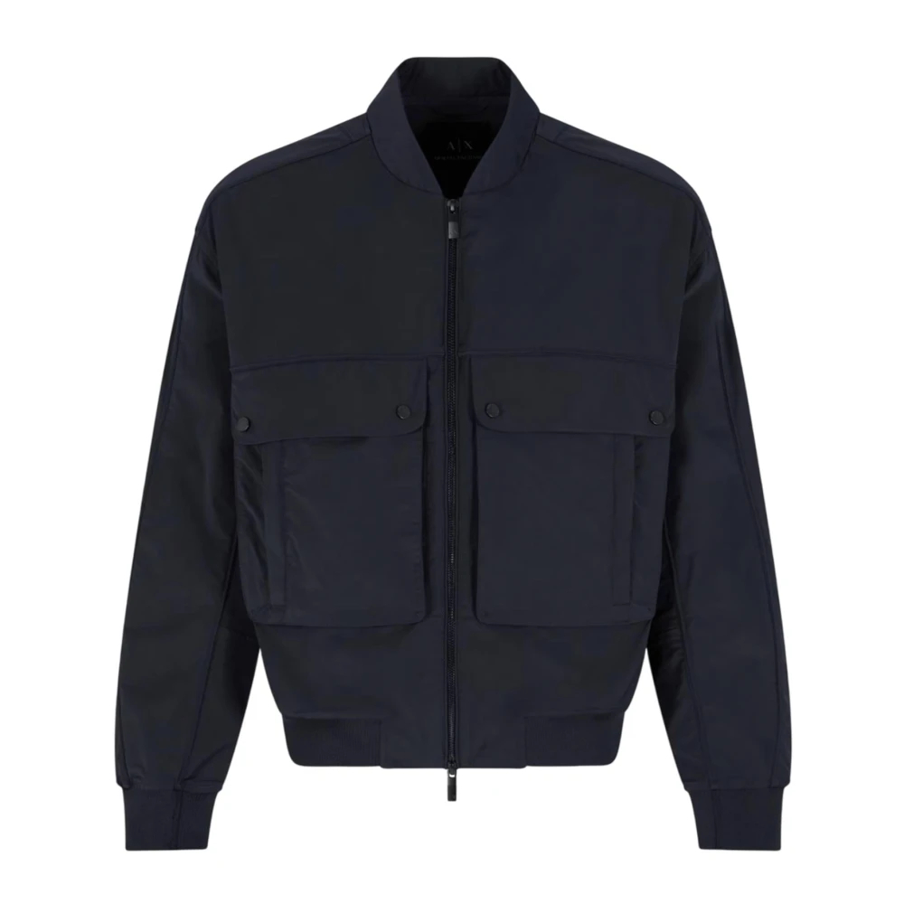 Armani Exchange Herren Blau - Bomberjacke Aus Stretchgewebe Mit Reißverschluss - Jackets - L