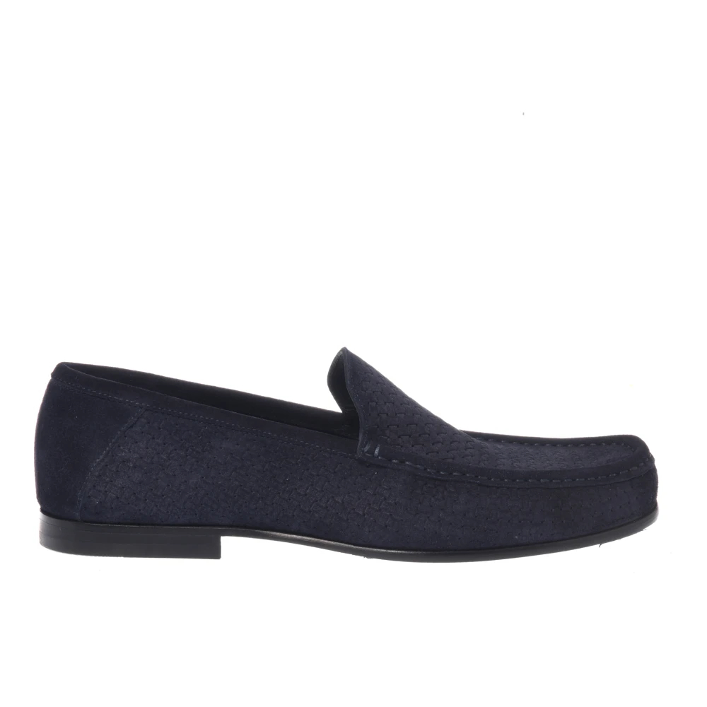 Baldinini Herren Blau - Er Wildleder-Loafer Mit Webmuster - Shoes - 40 Eu