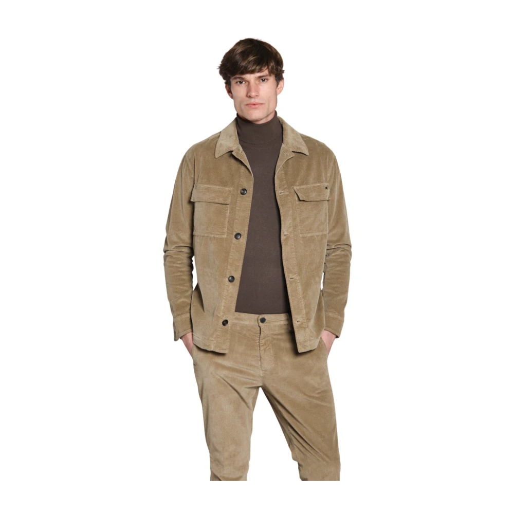 Mason's Herren Beige - Cord Overshirt In Dunkel - Jackets - L