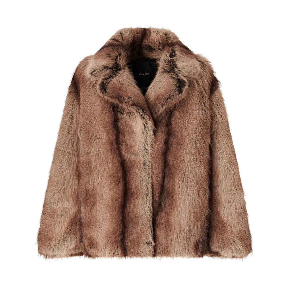 Pinko Damen Beige - Caban In Pelzoptik - S - Bild 3