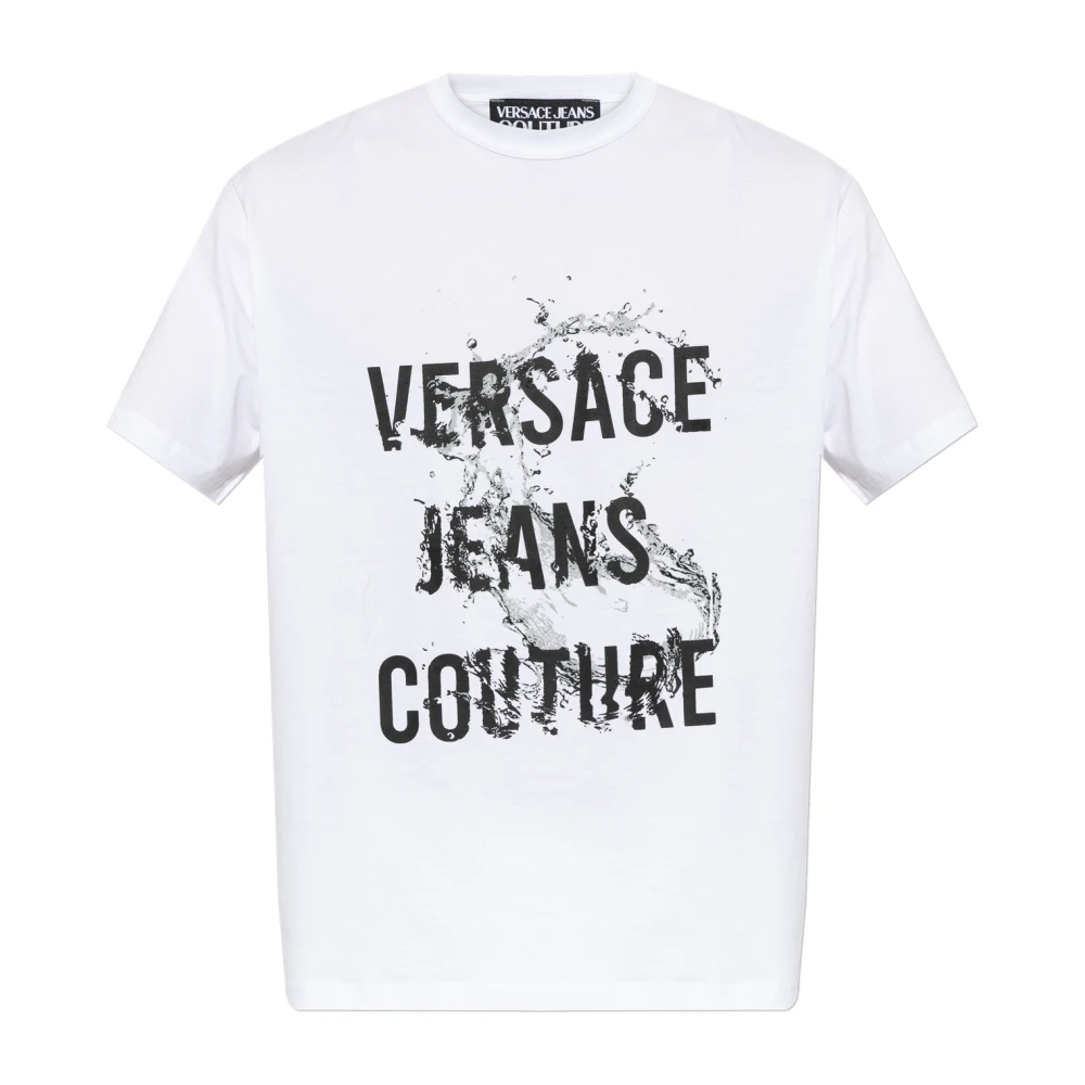 Versace Jeans Couture Herren Weiß - T-Shirt Mit Logo-Print - Tops - L