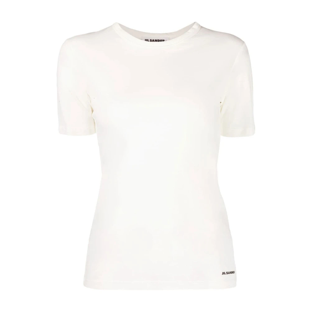 Jil Sander Damen Weiß - T-Shirt Mit Logo-Print - Tops - S