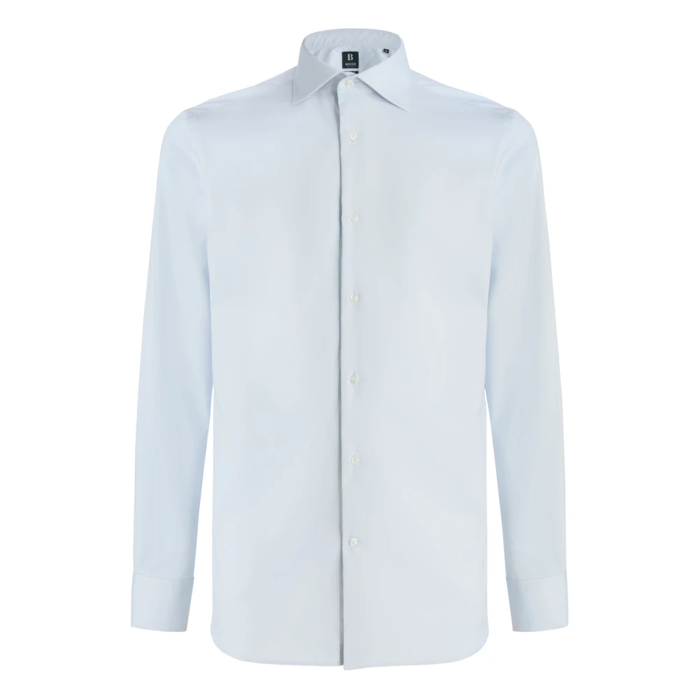 Boggi Milano Herren Blau - Long Fit Pinpoint Baumwollhemd - Shirts - M