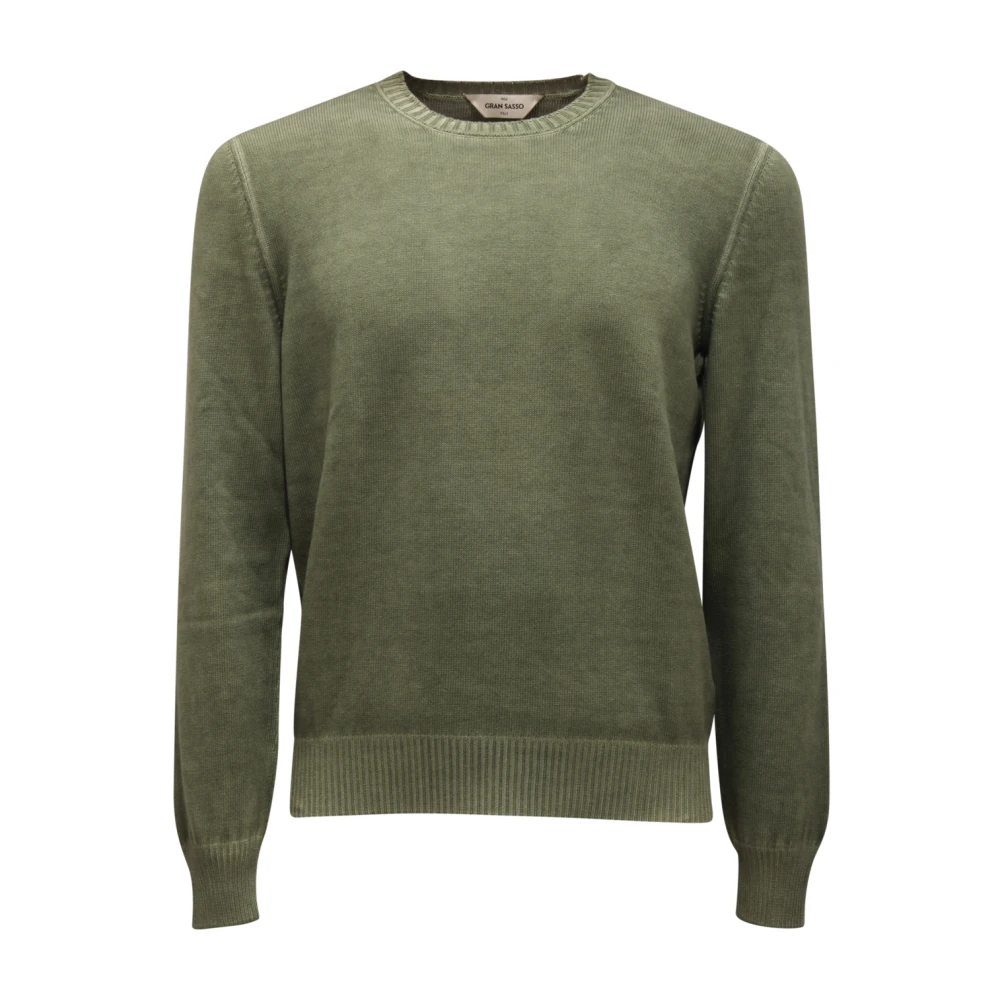 Gran Sasso Herren Grün - Vintage Baumwollpullover - Knitwear - M