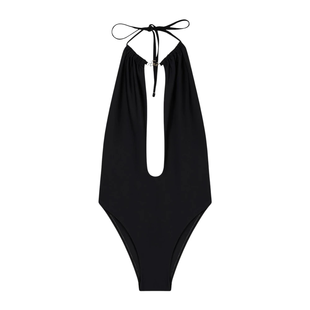Emporio Armani Damen Schwarz - Einteiliger Badeanzug Mit Ausschnitt - Swimwear - K - L