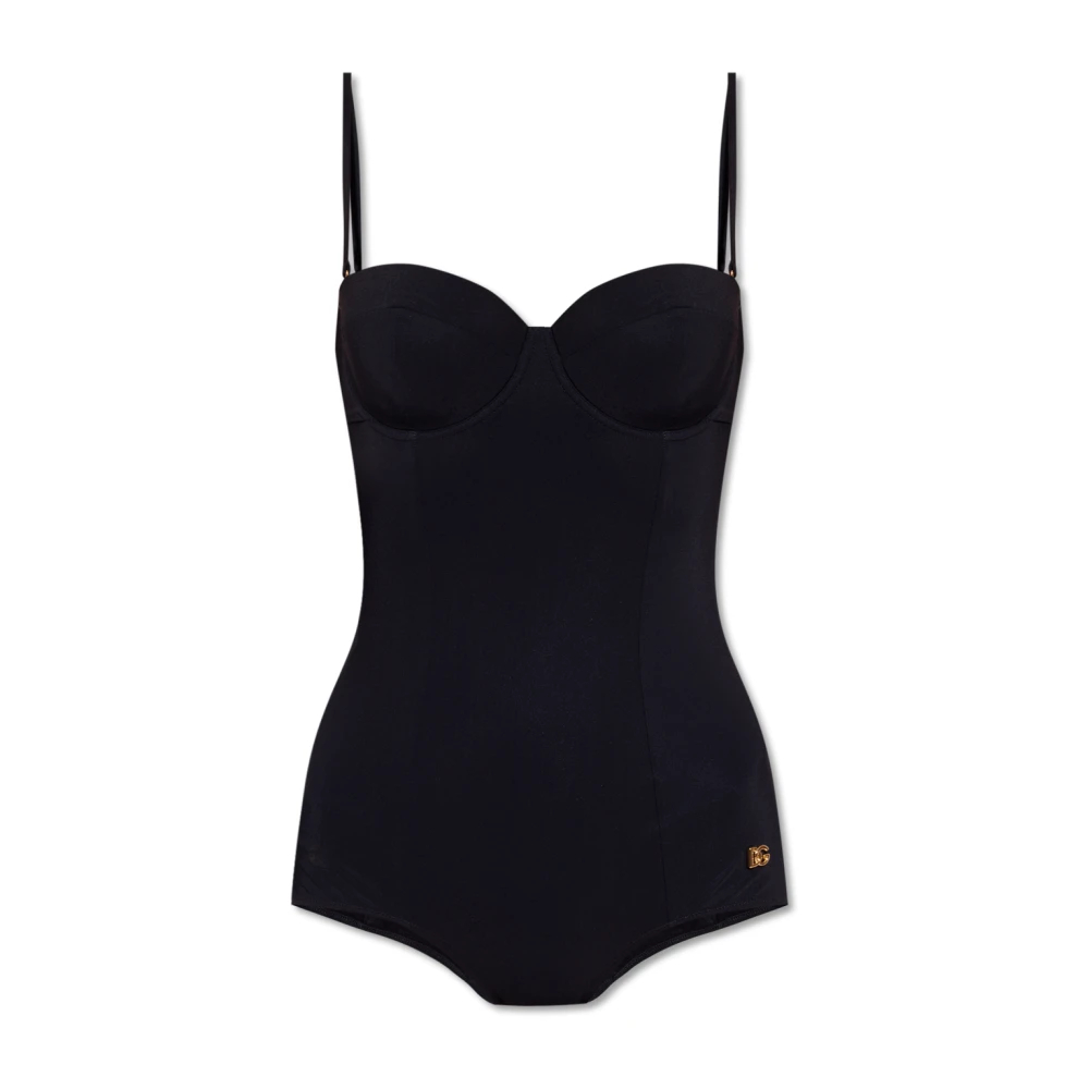 Dolce & Gabbana Damen Schwarz - Balconette Badeanzug - Swimwear - K - Xl