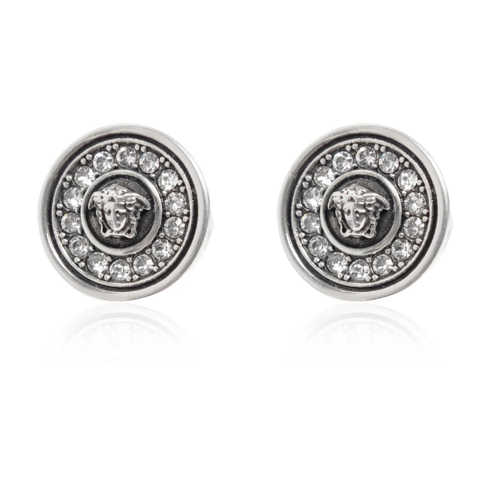 Versace Damen Grau - Medusa Crystal Earrings - Accessories - One Size